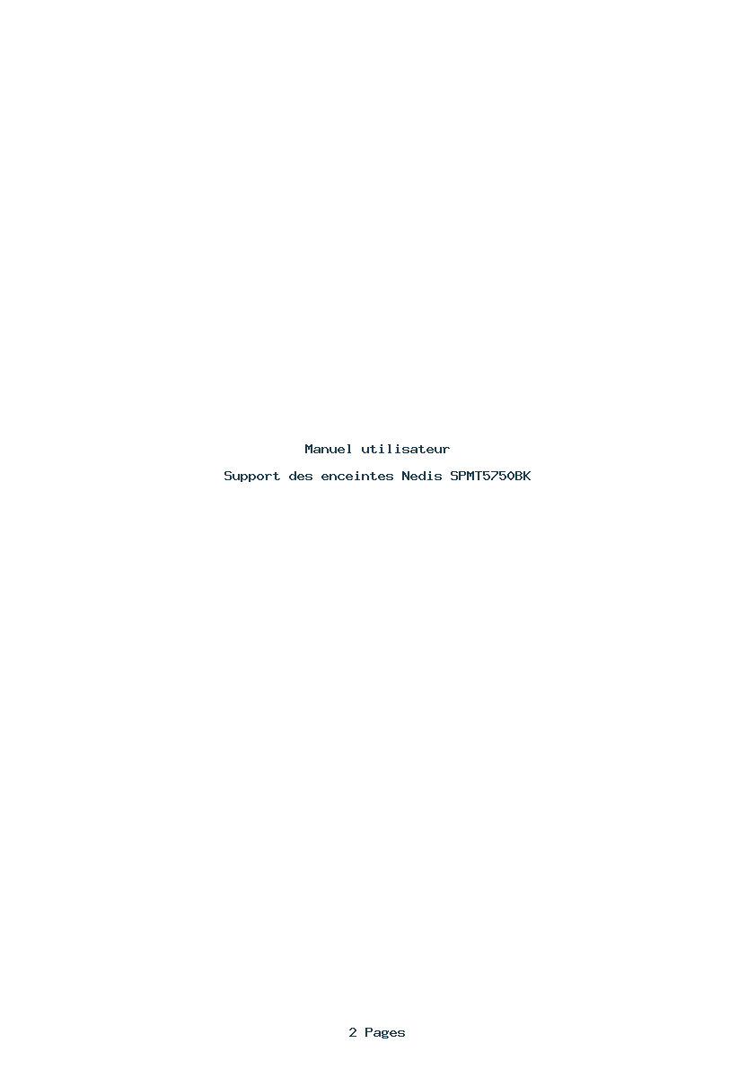 Page 1 de la notice Manuel utilisateur Nedis SPMT5750BK