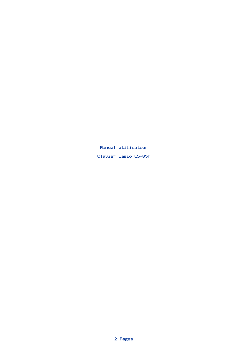 Page 1 de la notice Manuel utilisateur Casio CS-65P