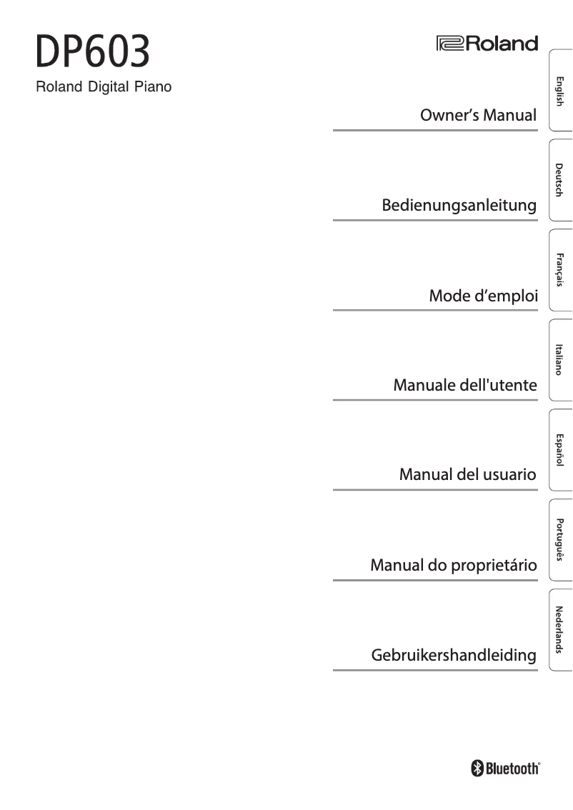 Page 1 de la notice Manuel utilisateur Roland DP603