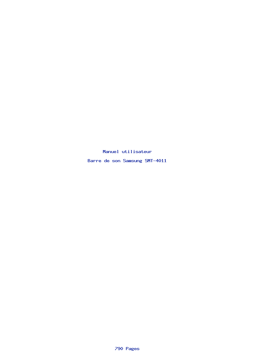 Page 1 de la notice Manuel utilisateur Samsung SMT-4011