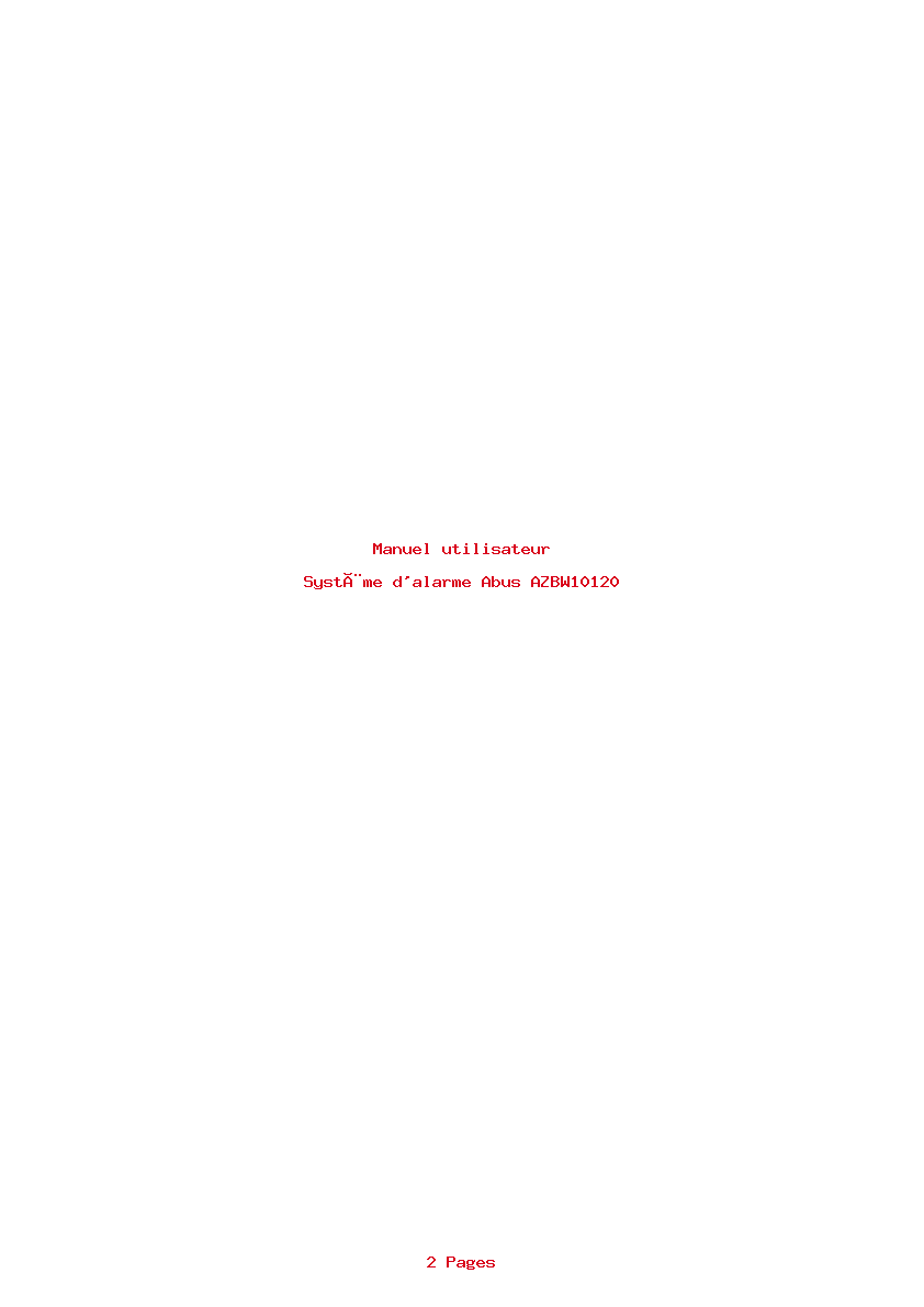 Page 1 de la notice Manuel utilisateur Abus AZBW10120