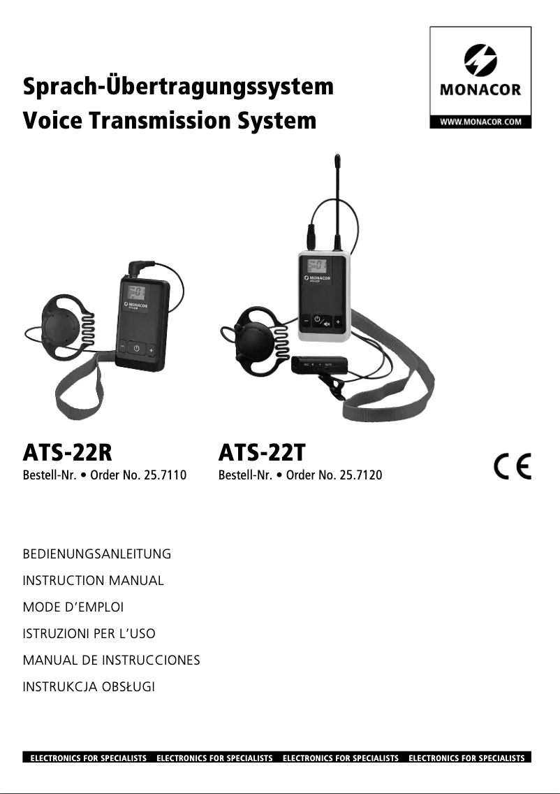 Page 1 de la notice Manuel utilisateur Monacor ATS-22R