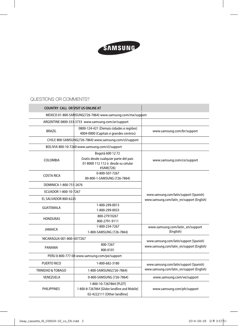 Página 1 del manual Manual de usuario Samsung AM018FN2DCH