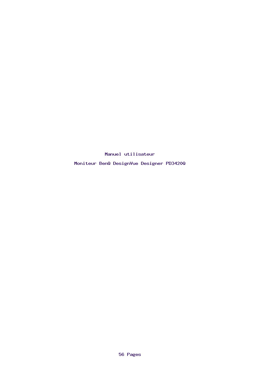 Page 1 de la notice Manuel utilisateur BenQ DesignVue Designer PD3420Q