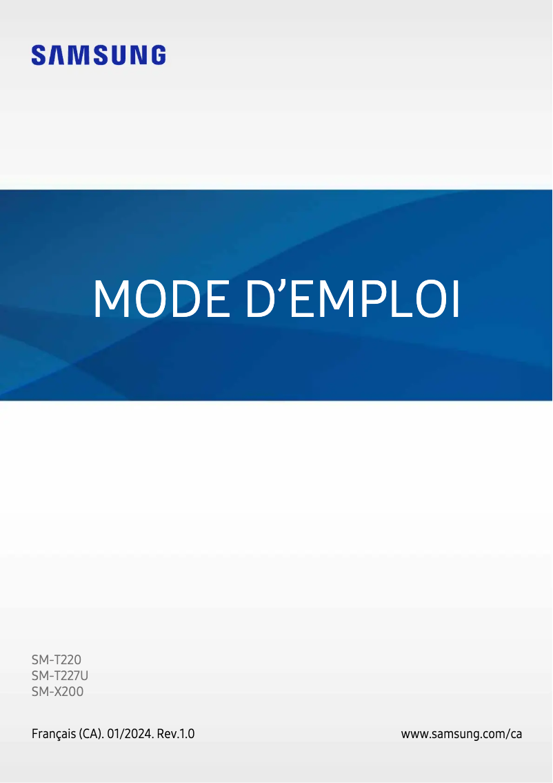 Page 1 de la notice Manuel utilisateur Samsung Galaxy Tab A7 Lite