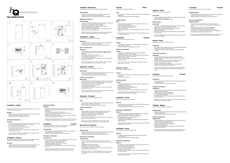 Page 1 de la notice Manuel utilisateur HQ HQ-LEDWLOUT03