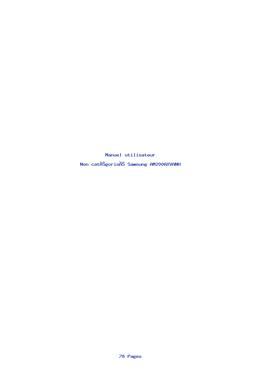 Page 1 de la notice Manuel utilisateur Samsung AM200AXVANH