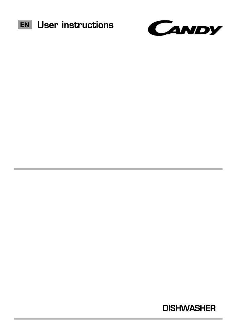 Page 1 of the manual User Manual Candy CDP 1LS57W-80