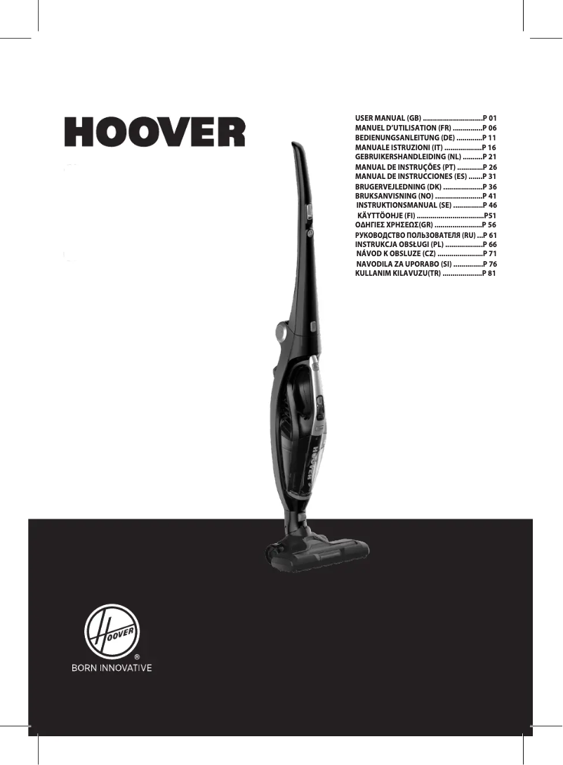 Page 1 de la notice Manuel utilisateur Hoover Feejet Evo FE144LG 011
