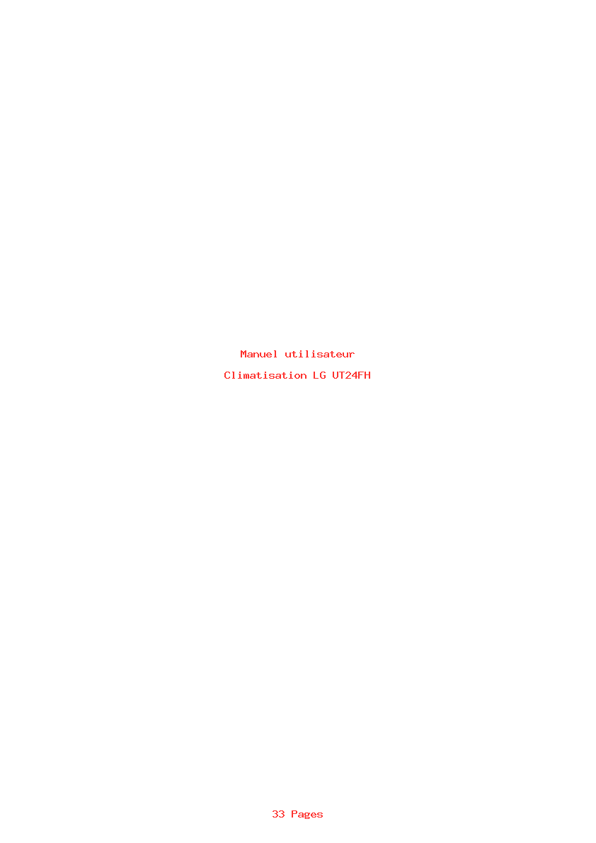 Page 1 de la notice Manuel utilisateur LG UT24FH