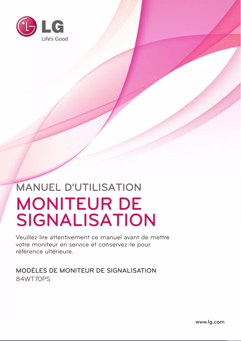 Page 1 de la notice Manuel utilisateur LG 84WT70PS