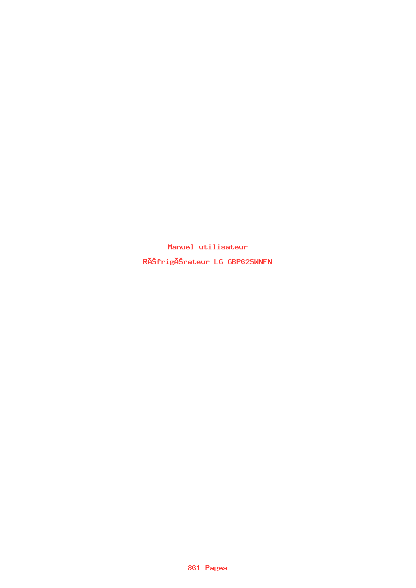 Image de la première page du manuel de l'appareil GBP62SWNFN