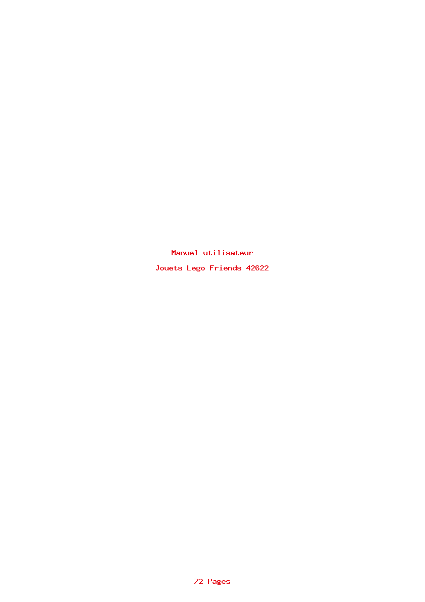 Page 1 de la notice Manuel utilisateur Lego Friends 42622