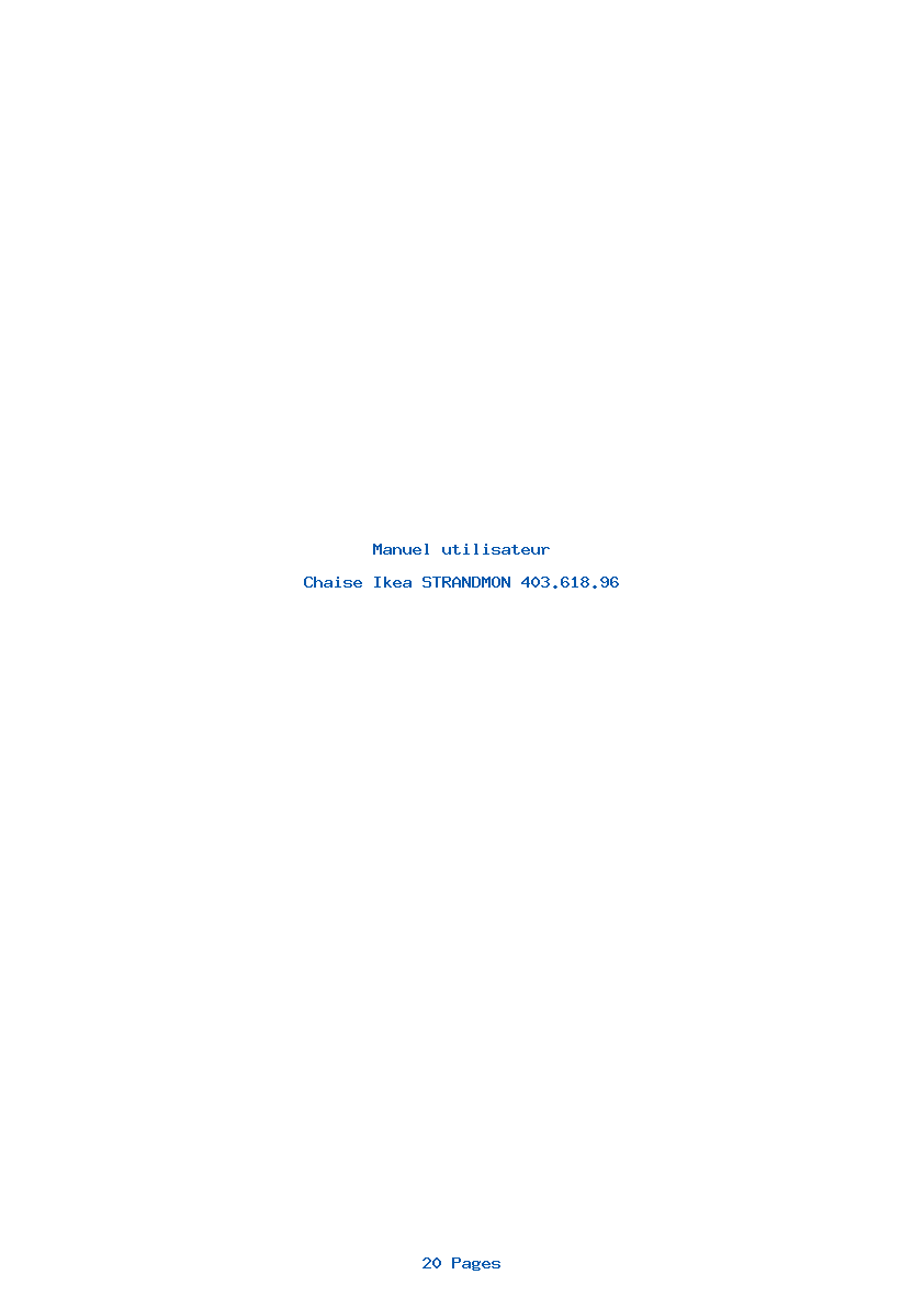Page 1 de la notice Manuel utilisateur Ikea STRANDMON 403.618.96
