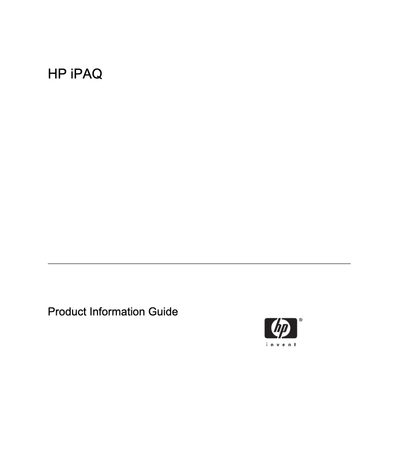Page 1 de la notice Manuel utilisateur HP iPAQ rx4540