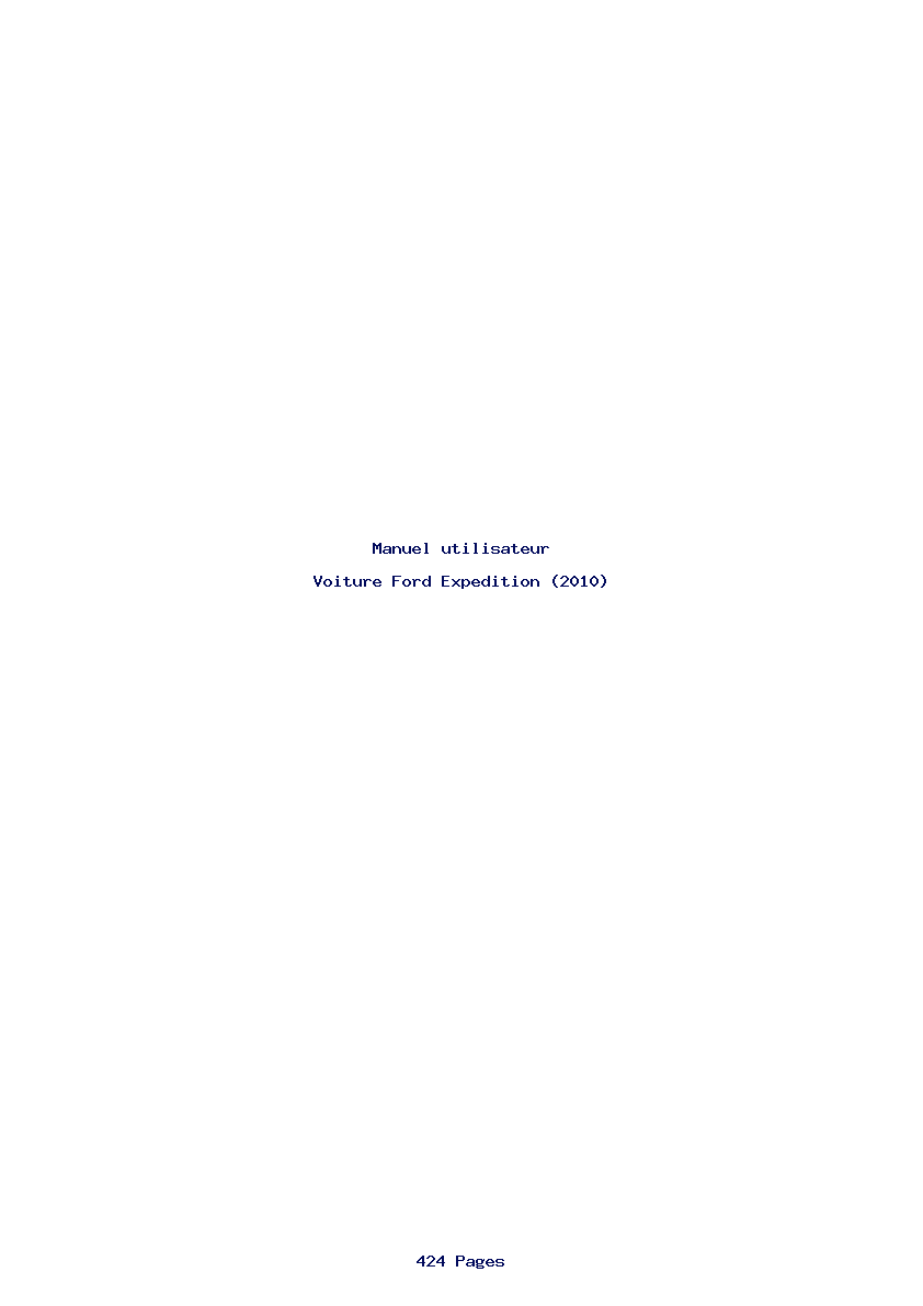 Page 1 de la notice Manuel utilisateur Ford Expedition (2010)