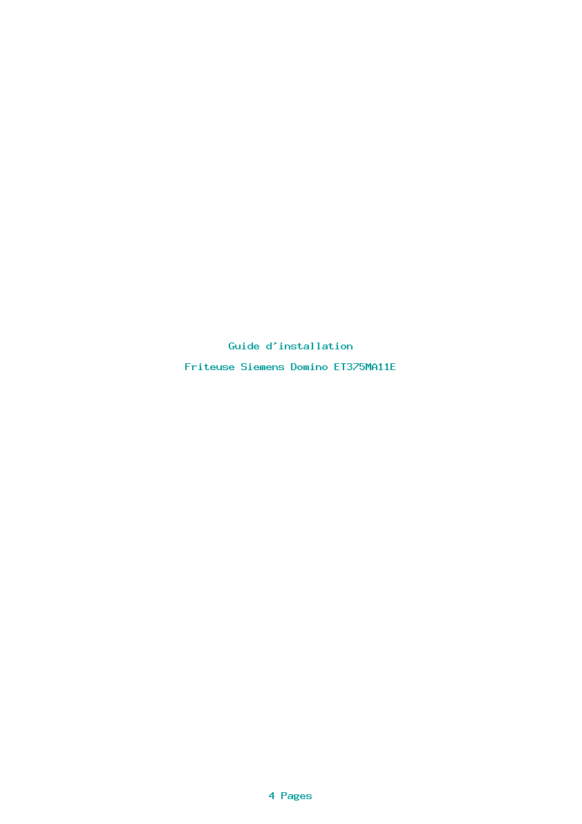 Page 1 de la notice Guide d'installation Siemens Domino ET375MA11E