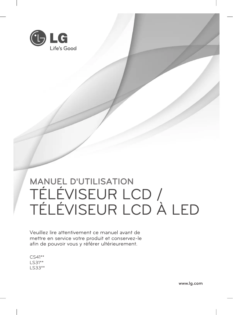 Page 1 de la notice Manuel utilisateur LG 32LS3100