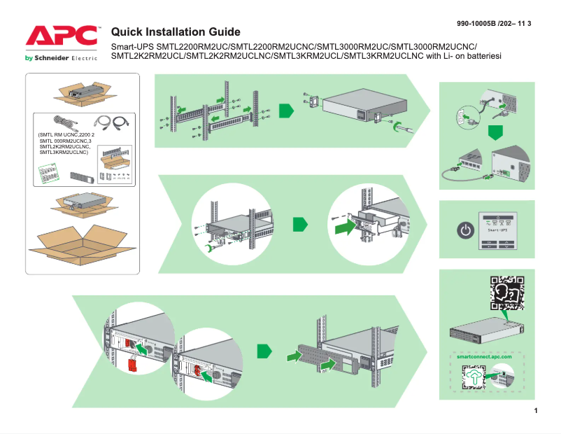 Página 1 del manual Guía de inicio rápido APC Smart-UPS SMTL3000RM2UC