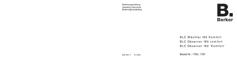 Page 1 de la notice Manuel utilisateur Berker 17877009