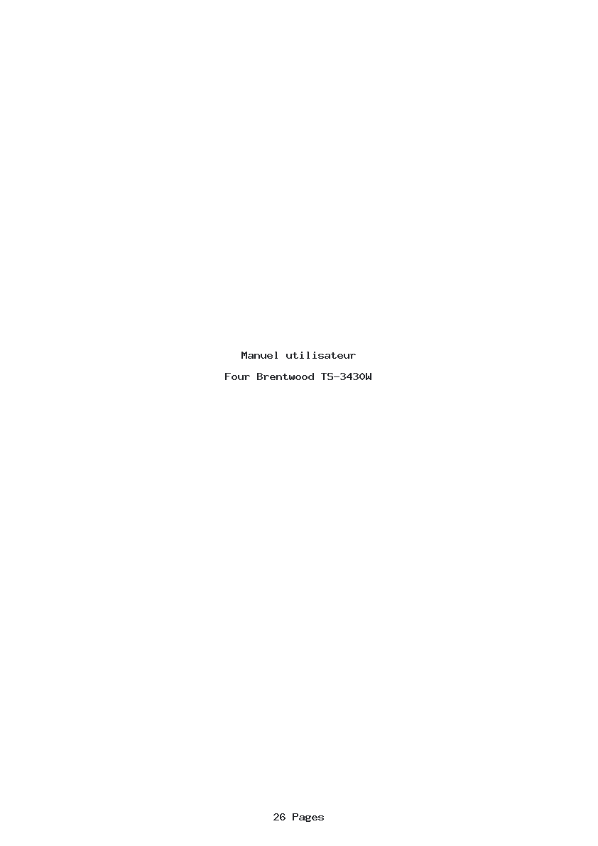 Page 1 de la notice Manuel utilisateur Brentwood TS-3430W