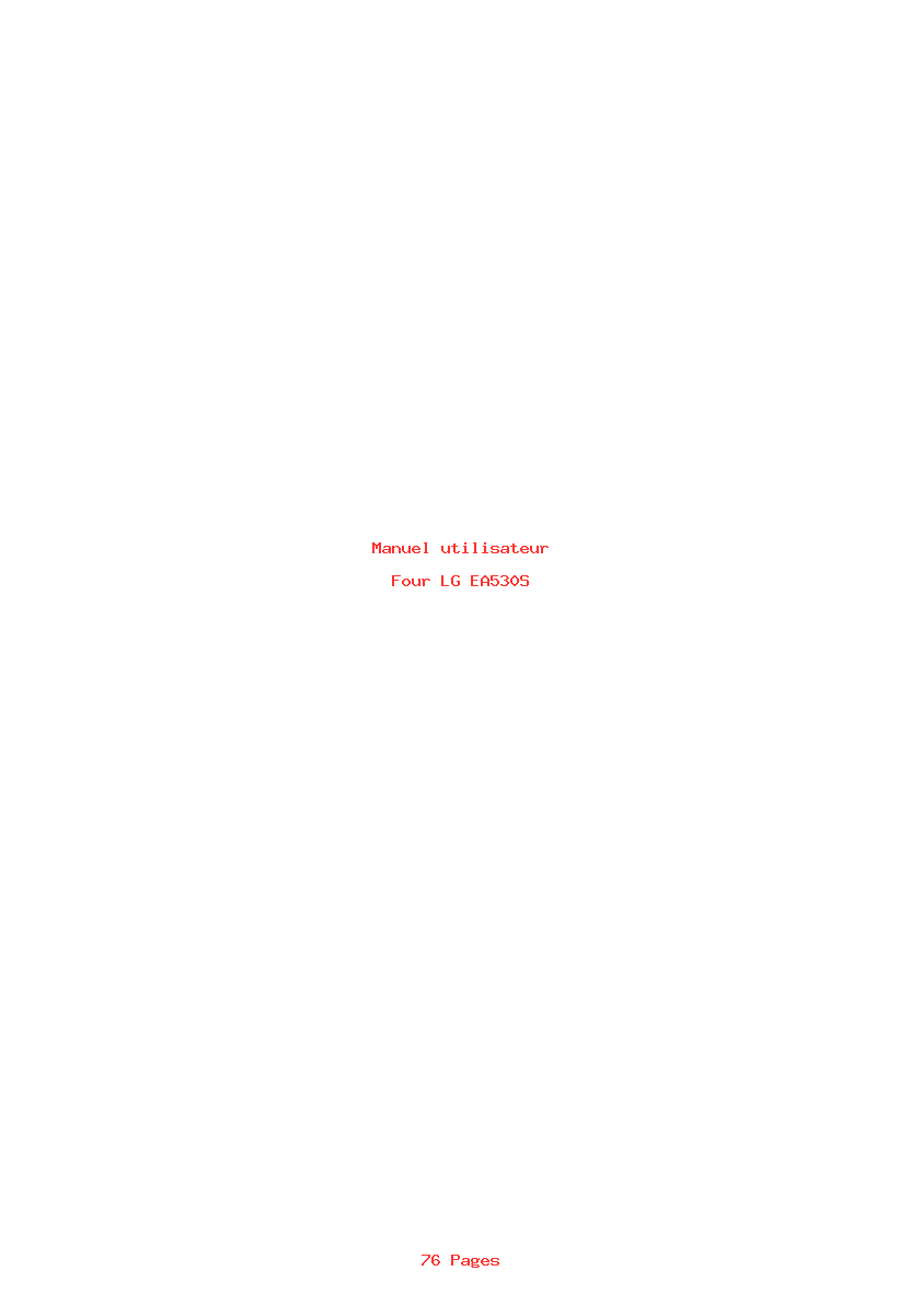Page 1 de la notice Manuel utilisateur LG EA530S