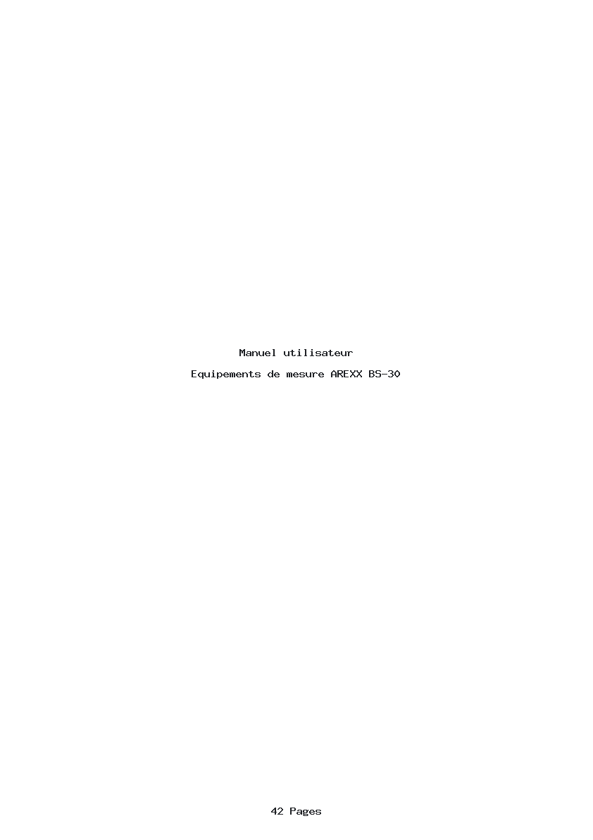Page 1 de la notice Manuel utilisateur AREXX BS-30