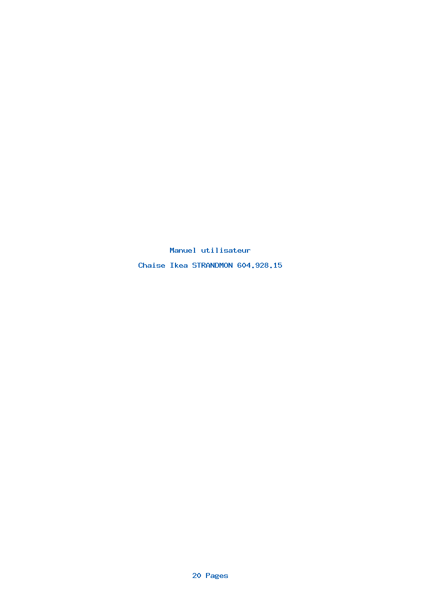 Page 1 de la notice Manuel utilisateur Ikea STRANDMON 604.928.15