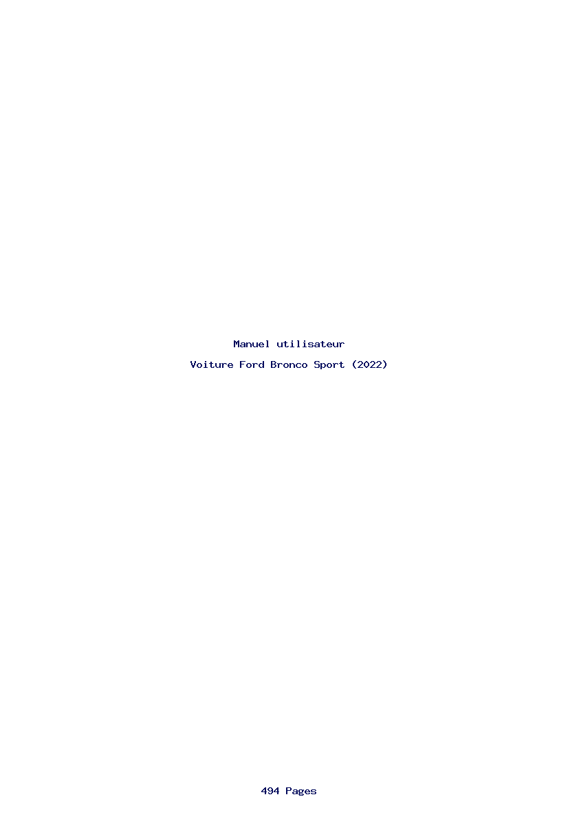 Page 1 de la notice Manuel utilisateur Ford Bronco Sport (2022)