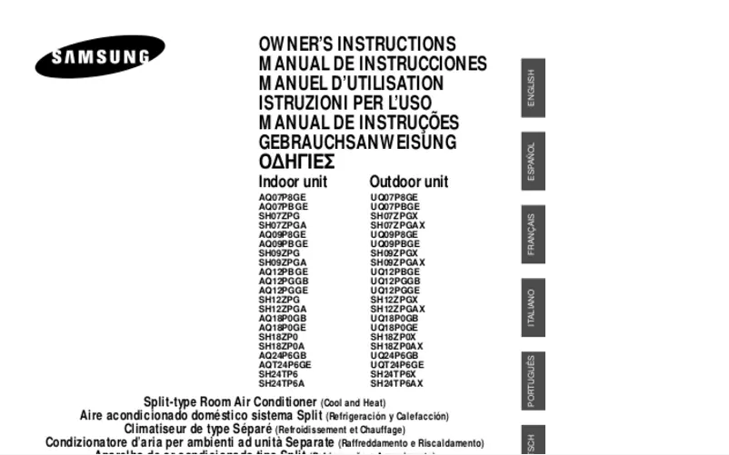 Page 1 de la notice Manuel utilisateur Samsung AQ09PBGE
