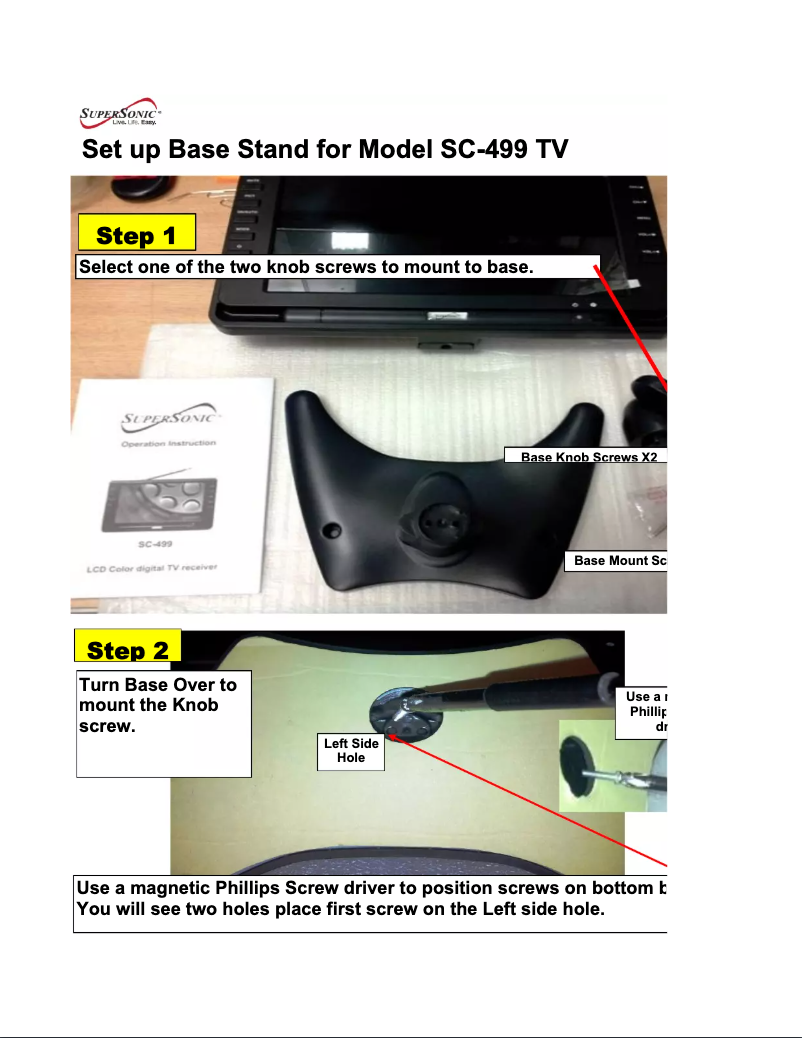 Page 1 de la notice Manuel utilisateur SuperSonic SC-499