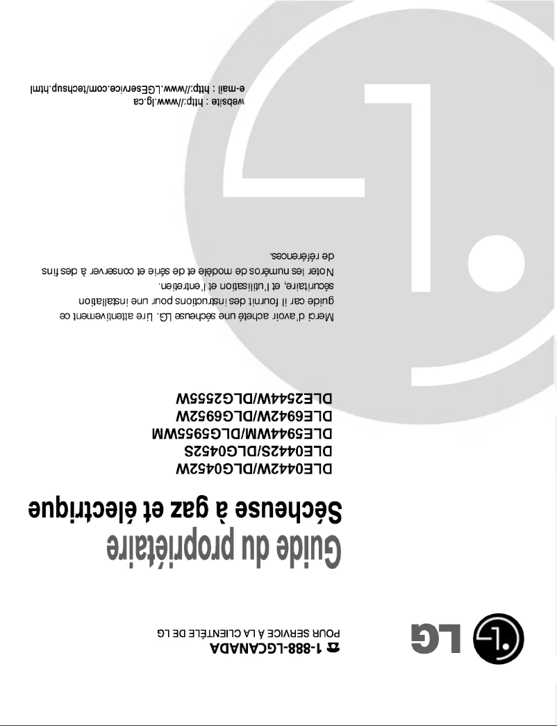 Page 1 de la notice Manuel utilisateur LG DLG2555W