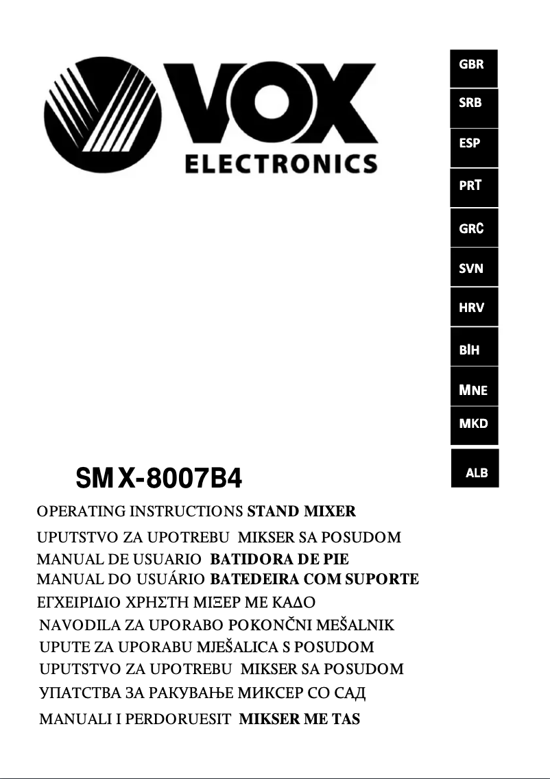 Página 1 del manual Manual de usuario VOX SMX8007B4