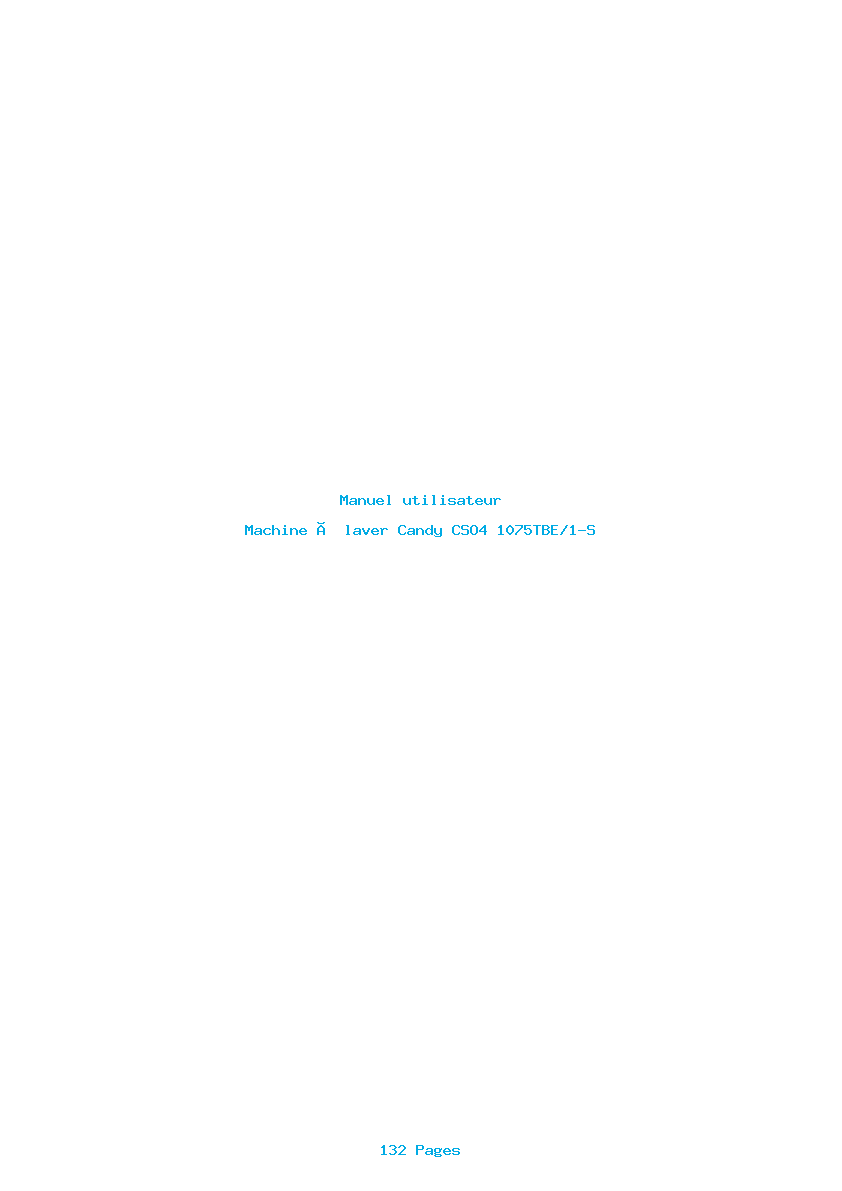 Page 1 de la notice Manuel utilisateur Candy CSO4 1075TBE/1-S