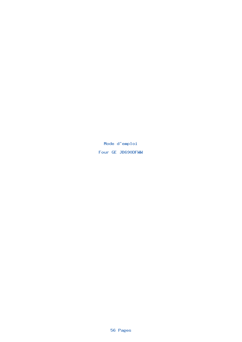 Page 1 de la notice Mode d'emploi GE JB690DFWW