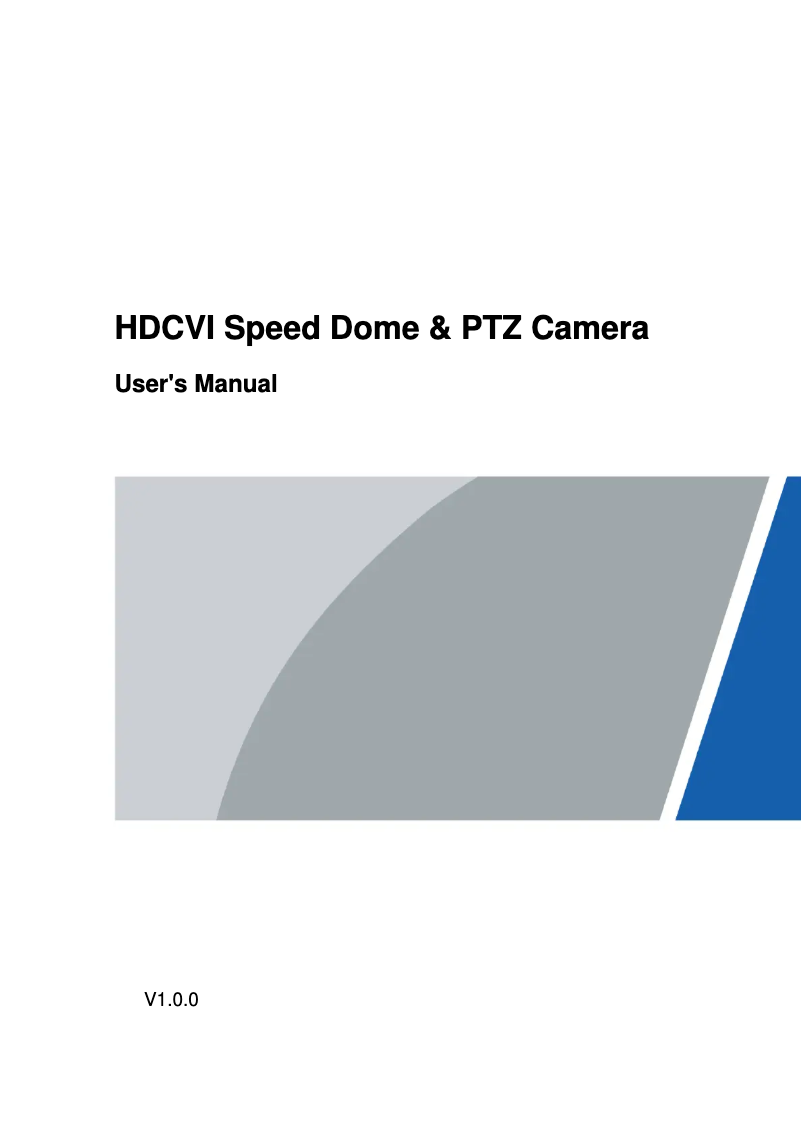 Page 1 de la notice Manuel utilisateur Dahua Technology SD52C232-HC-LA