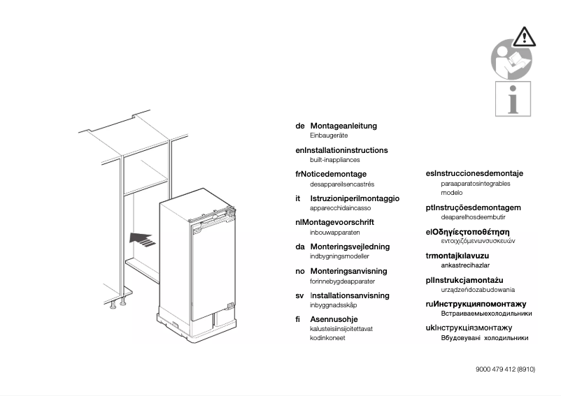 Page 1 de la notice Guide d'installation Gaggenau RB287203