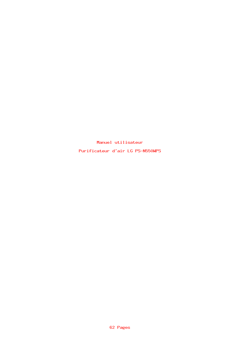 Page 1 de la notice Manuel utilisateur LG PS-N550WPS