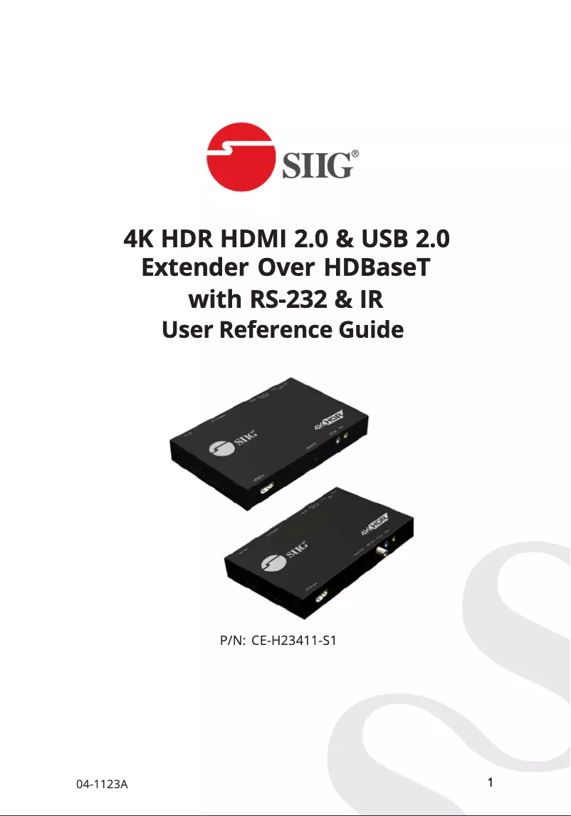 Page 1 de la notice Manuel utilisateur Siig CE-H23411-S1