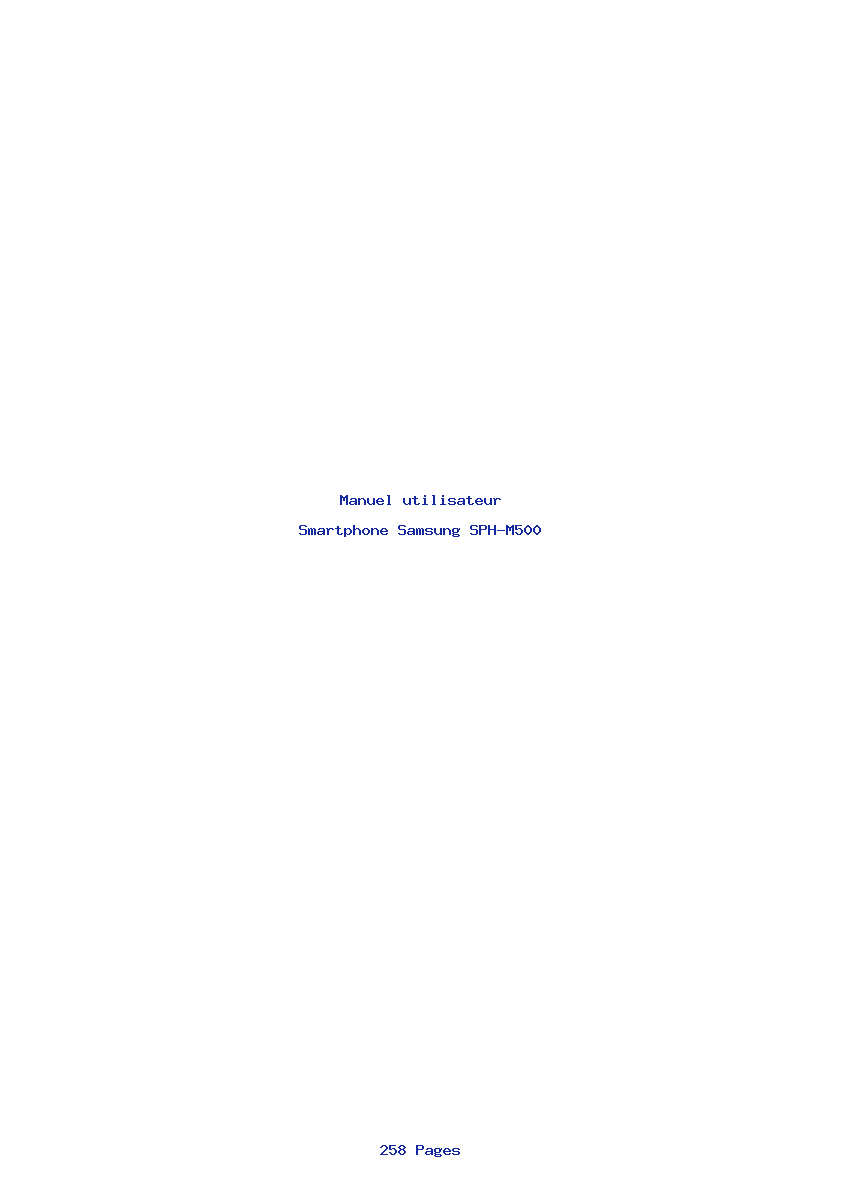Page 1 de la notice Manuel utilisateur Samsung SPH-M500