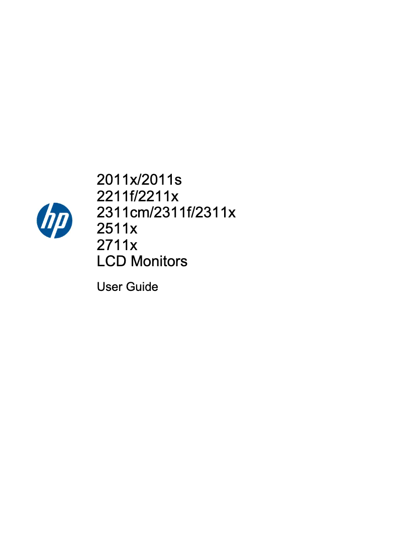 Page 1 de la notice Manuel utilisateur HP Pavilion 2011x