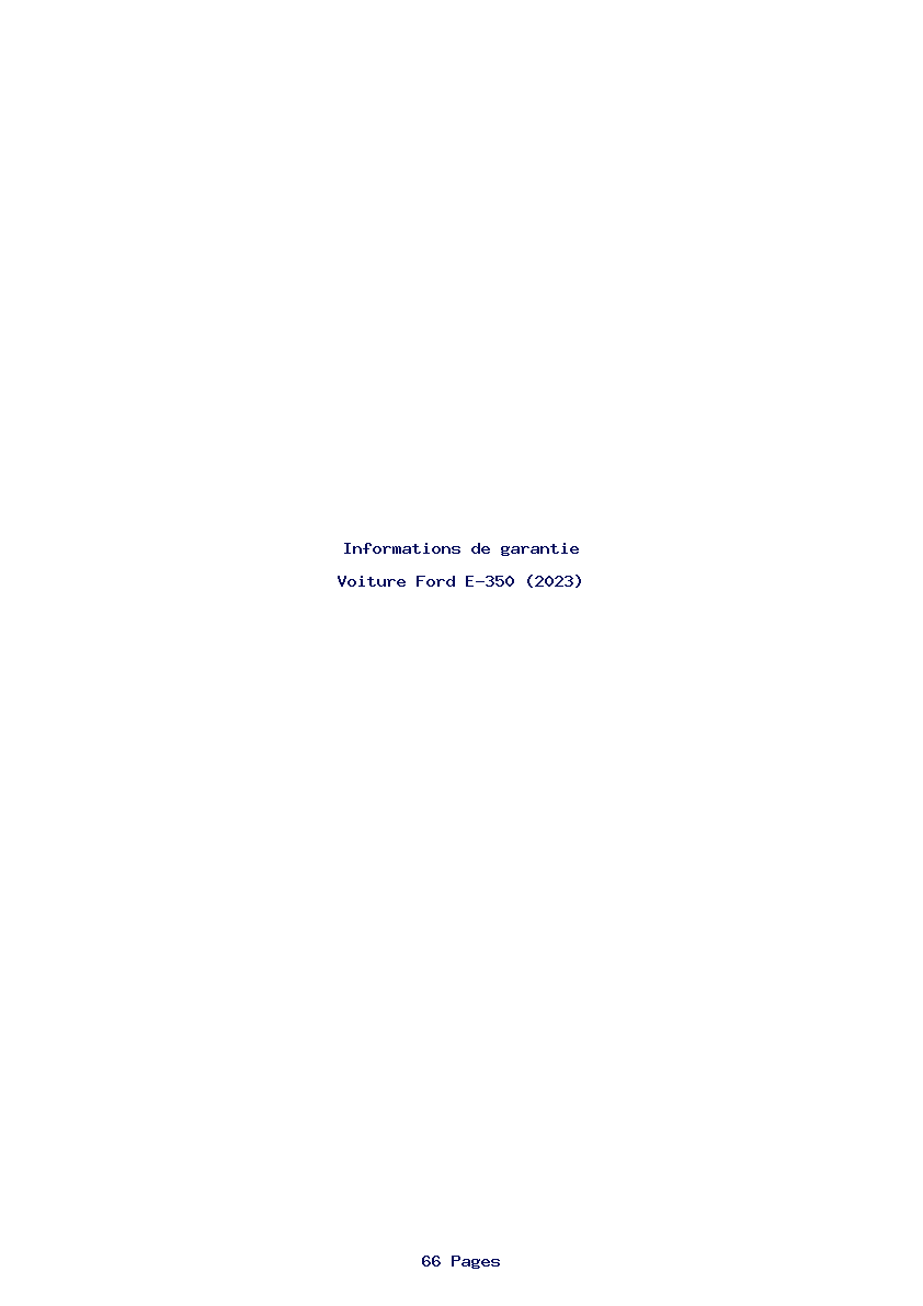 Page 1 de la notice Informations de garantie Ford E-350 (2023)