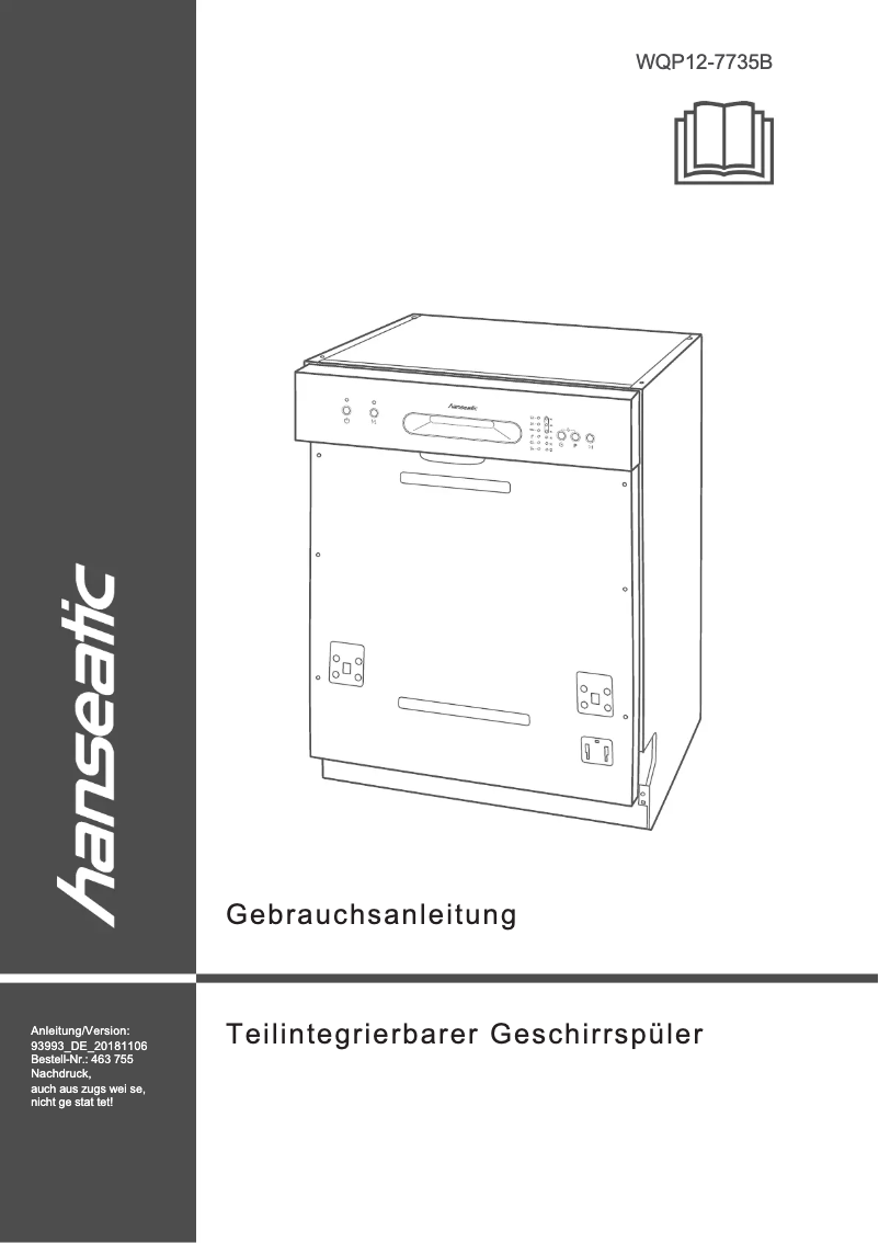 Page 1 de la notice Manuel utilisateur Hanseatic WQP12-7735B