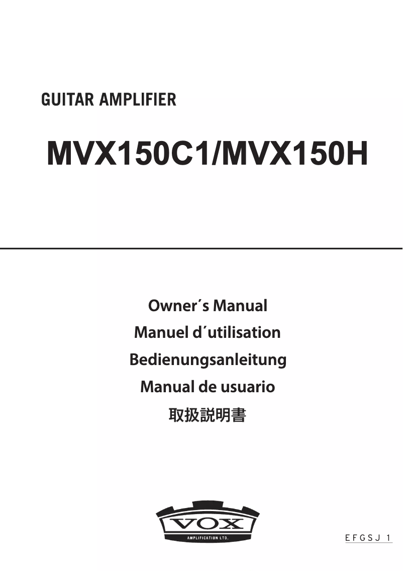 Página 1 del manual Manual de usuario VOX MVX150H