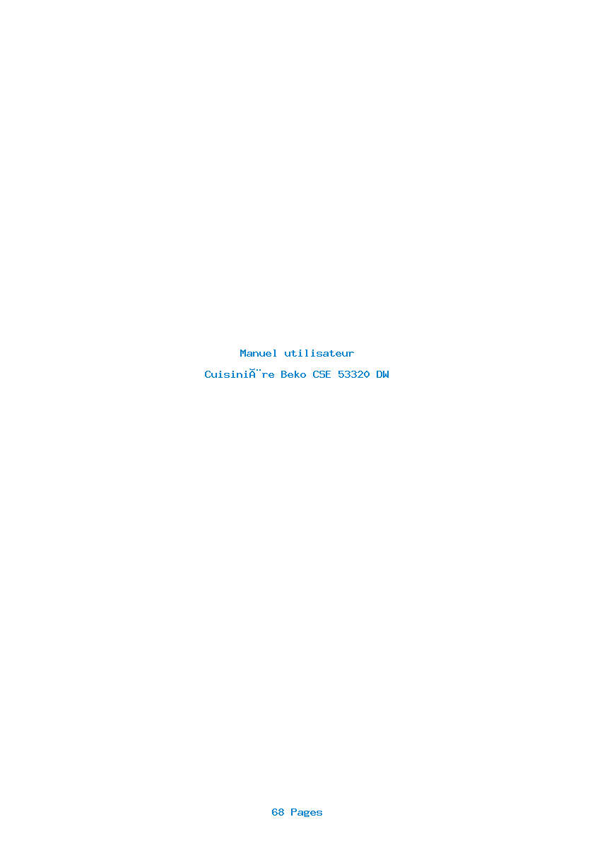 Page 1 de la notice Manuel utilisateur Beko CSE 53320 DW