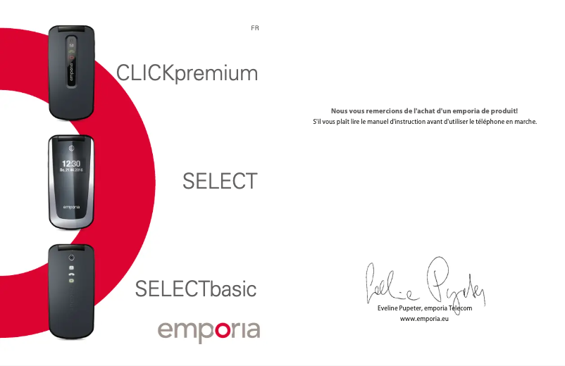 Page 1 de la notice Manuel utilisateur Emporia SELECT