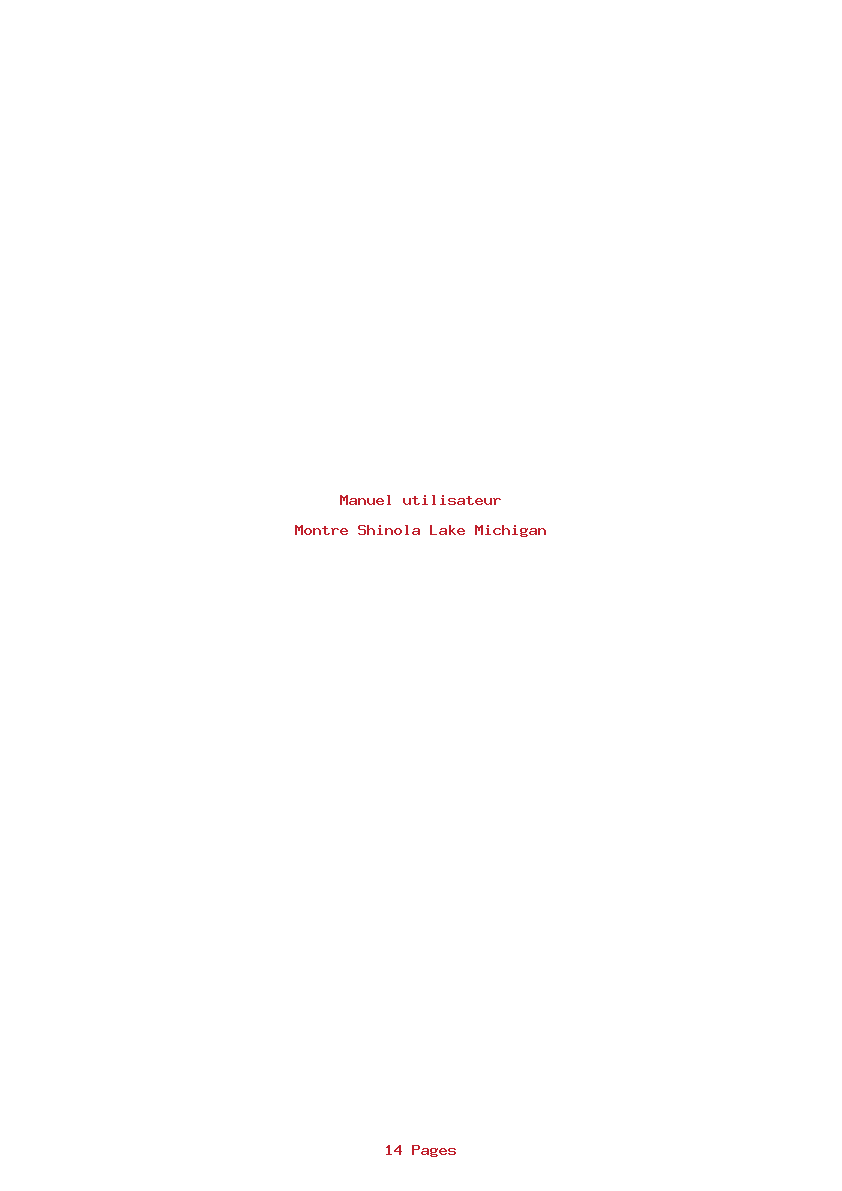 Page 1 de la notice Manuel utilisateur Shinola Lake Michigan