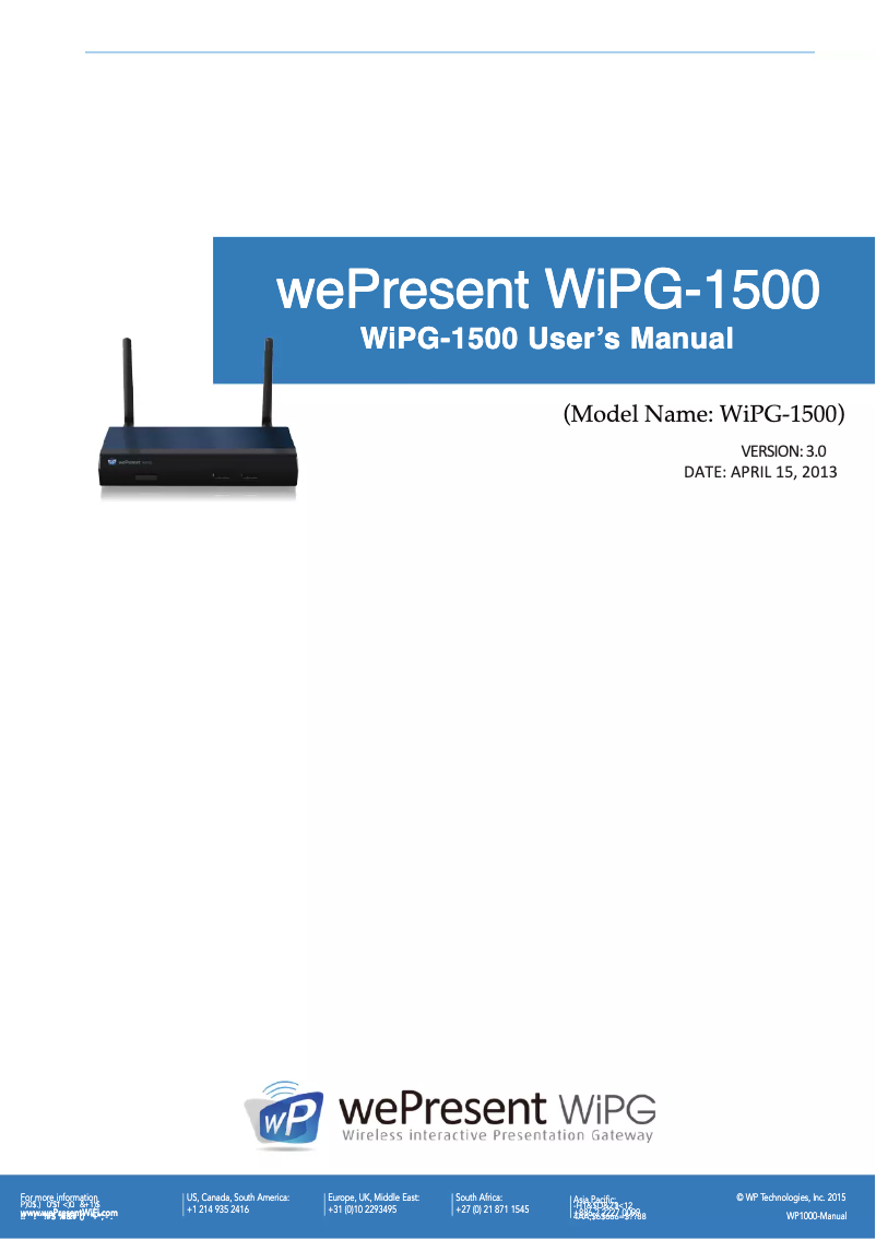 Página 1 del manual Manual de usuario wePresent WiPG-1500