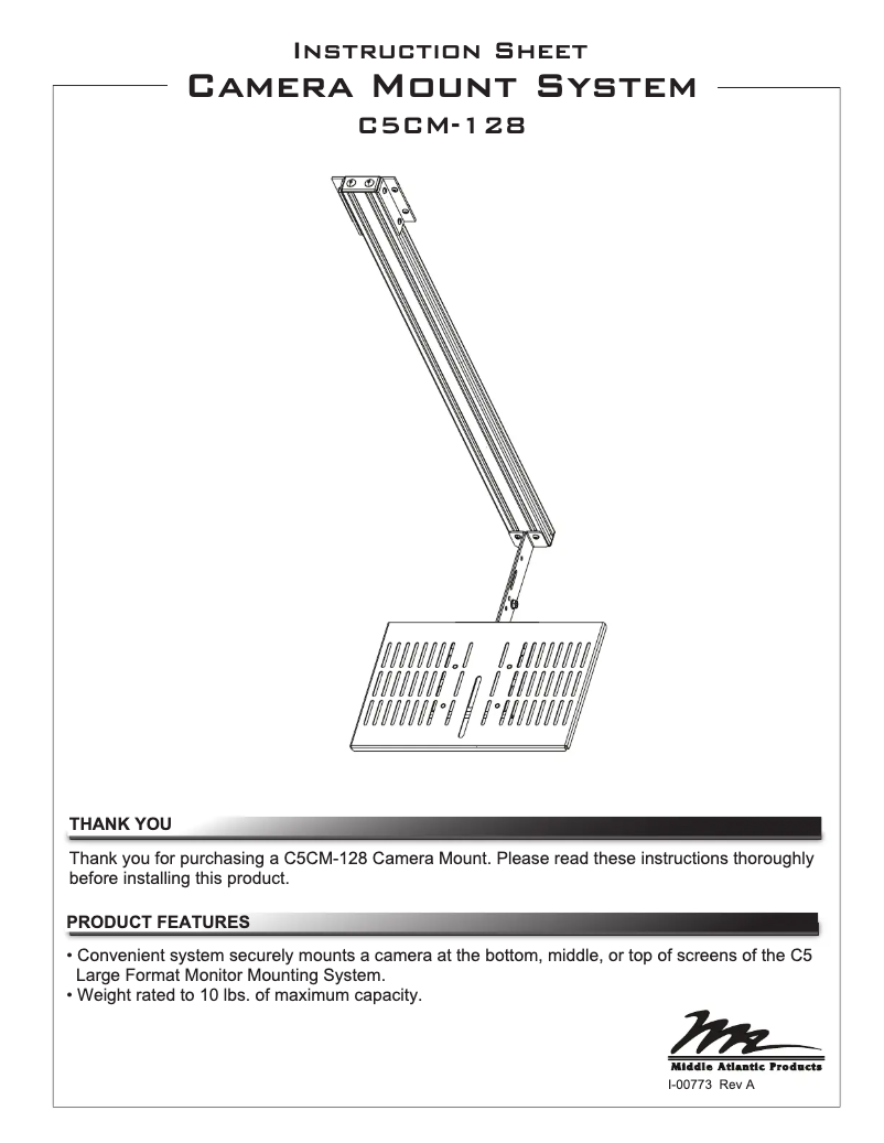 Page 1 de la notice Manuel utilisateur Middle Atlantic C5CM-128