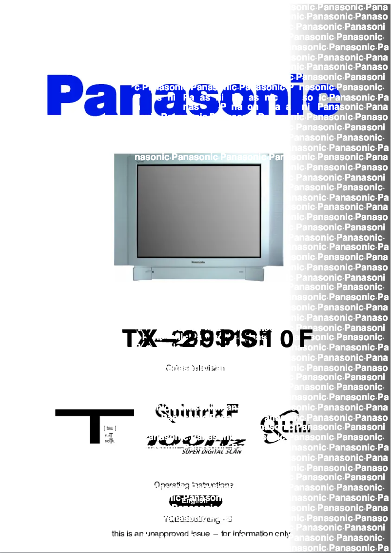 Page 1 de la notice Manuel utilisateur Panasonic TX-29PS10F
